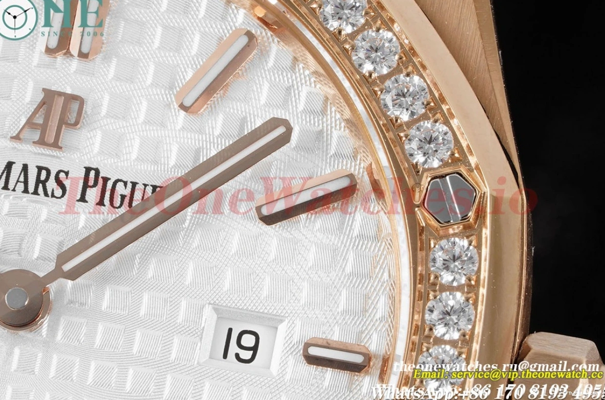 Qtz 33mm JJF Diamond White RG Swiss Ladies Oak Royal RG 0302